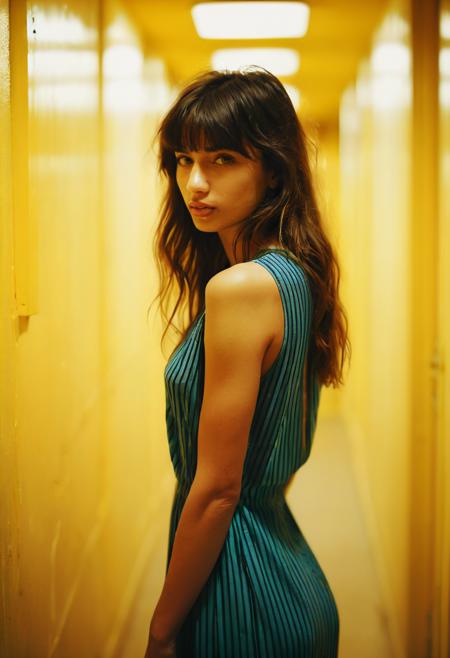 TheAramintaExperiment_Cv5_yellow filter lighting, raw photography by Guy Aroch and Alessio Albi and Basil Gogos, (Ana de Armas_1.0) (young Gina Gershon_1.0), sad girl in a narrow building corridor, long hair with (bang_1.5), t_20240609212620_0001.png